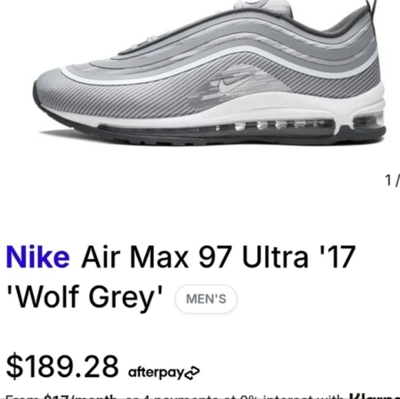 Wolf Grey Ultra Nike Air Max 97  Athletic Sneaker Tennis Shoe Men 13 Gray Walk - Picture 5 of 12